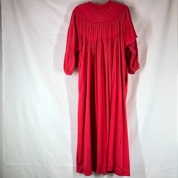 Vintage Rosemary Long Coral Pearl Snap Long House Dress With Pockets - Picture 2 of 8